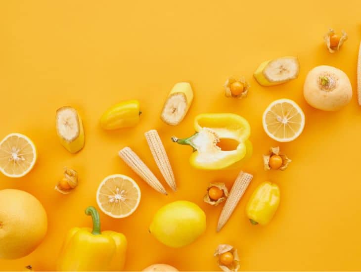 ผักผลไม้ที่มีสีเหลืองและสีส้ม อาหารคอลลาเจนสูง